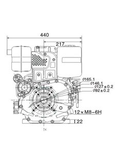 Loncin dieselmotor 10,0 hk 25,4 mm horisontal axel. Elstart.