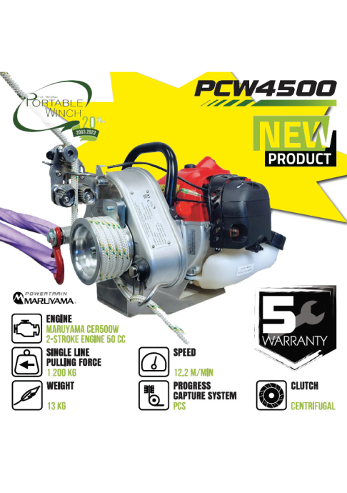 Vinch, PCW 4500, Maruyamamotor, bensindriven.