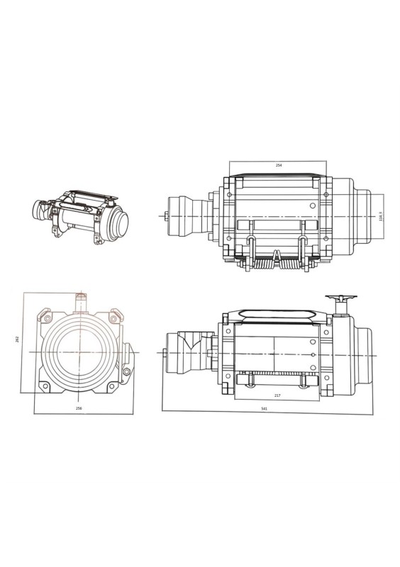 Bärgningsvinsch hydraulisk 8100 kp inkl styrrullar