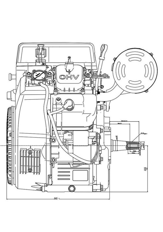 Loncin Bensinmotor 27 hk  V-twin 25,4 mm horisontal axel. Euro 5 motor.