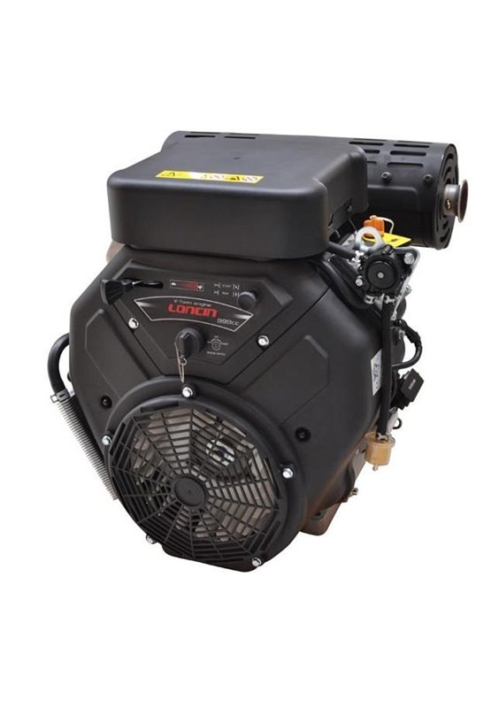 Loncin bensinmotor 30 hk V-twin.  36,5 mm horisontal axel. Elstart