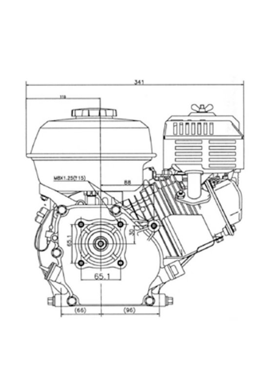 Loncin bensinmotor 4,0 hk 18 mm horisontal axel