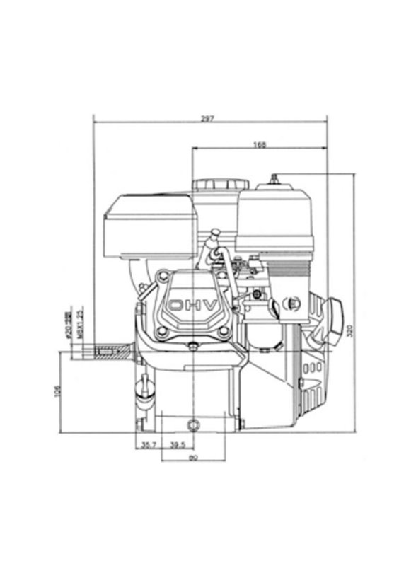 Loncin bensinmotor 4,0 hk 18 mm horisontal axel