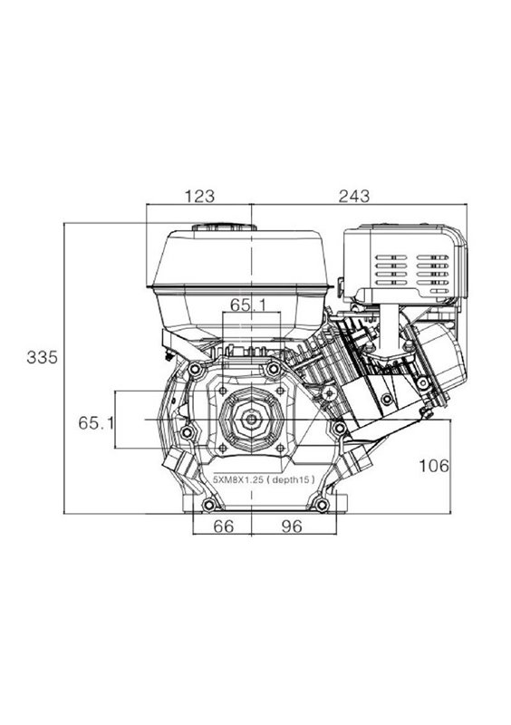 loncin bensinmotor 7,0 hk 19,05 mm horisontal axel. utan elstart. euro 5 motor.