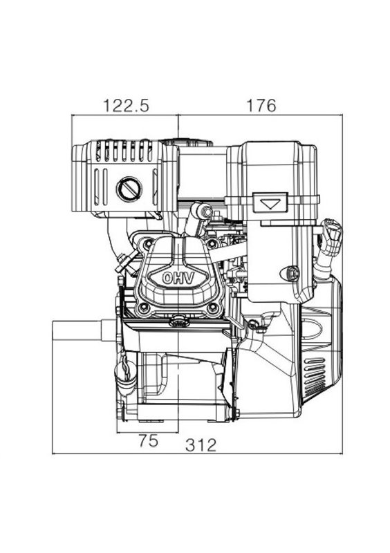loncin bensinmotor 7,0 hk 19,05 mm horisontal axel. utan elstart. euro 5 motor.