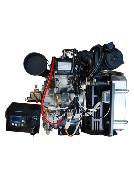 Loncin dieselmotor 2-cylindrig 20,0 hk v-twin komplett med kylare. Elstart. Euro 5 motor.