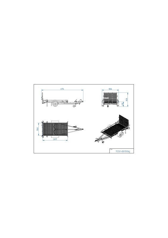 Maskinsläp TP250-RB / 1500 / 1800kg