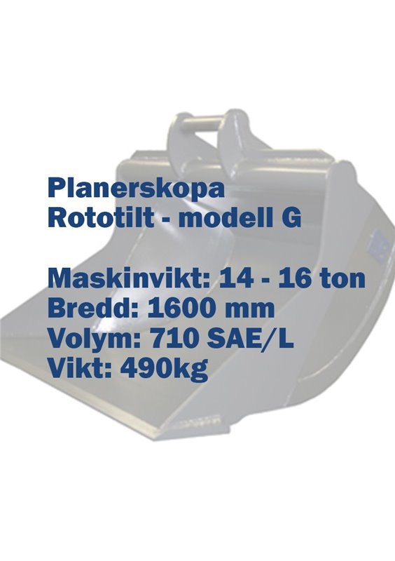 planerskopa – rototilt – modell g