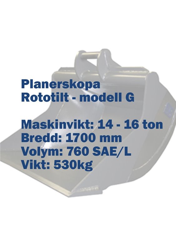 planerskopa – rototilt – modell g