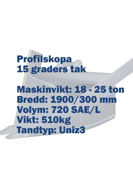 Profilskopa 15 graders tak