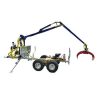 skogsvagn med hydraulisk kran 6 spaks till atv, logtrailer 450
