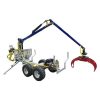 skogsvagn med hydraulisk kran 6 spaks till atv, logtrailer 450