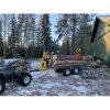skogsvagn med hydraulisk kran 6 spaks till atv, logtrailer 450