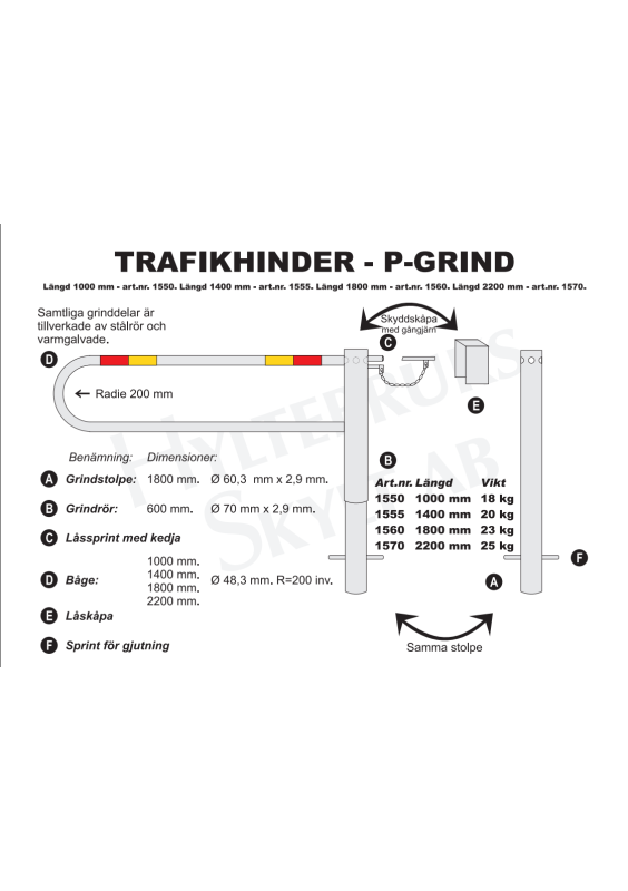 Trafikhinder “P-grind”