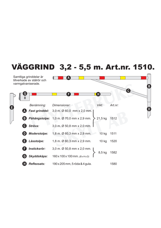 Väggrind / Svänggrind